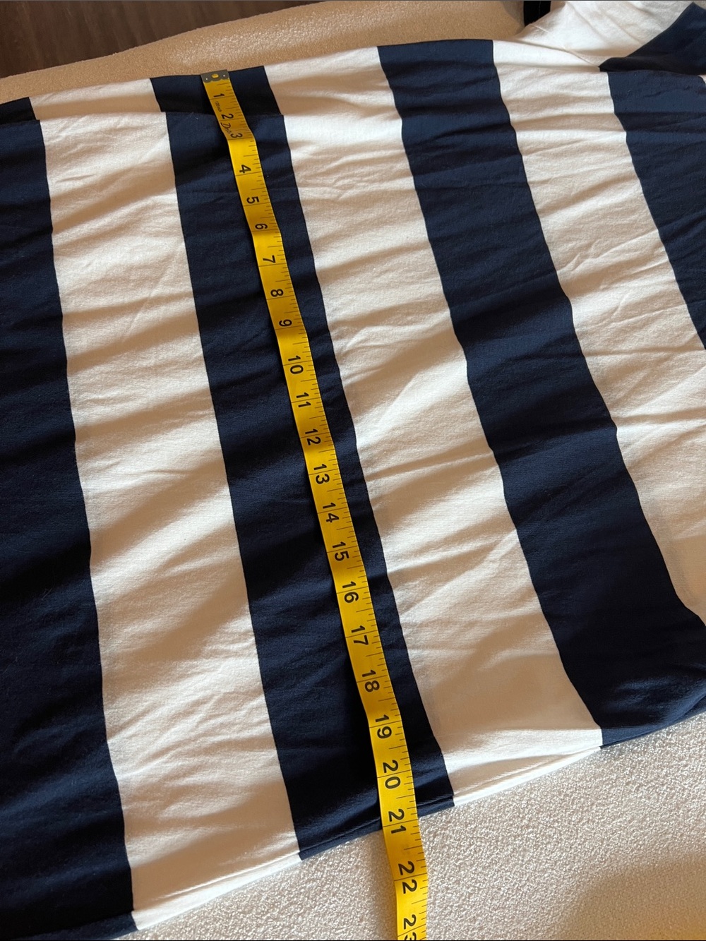 J. Crew Navy and White Striped Short Sleeve Midi Dress - Picture 10 of 11